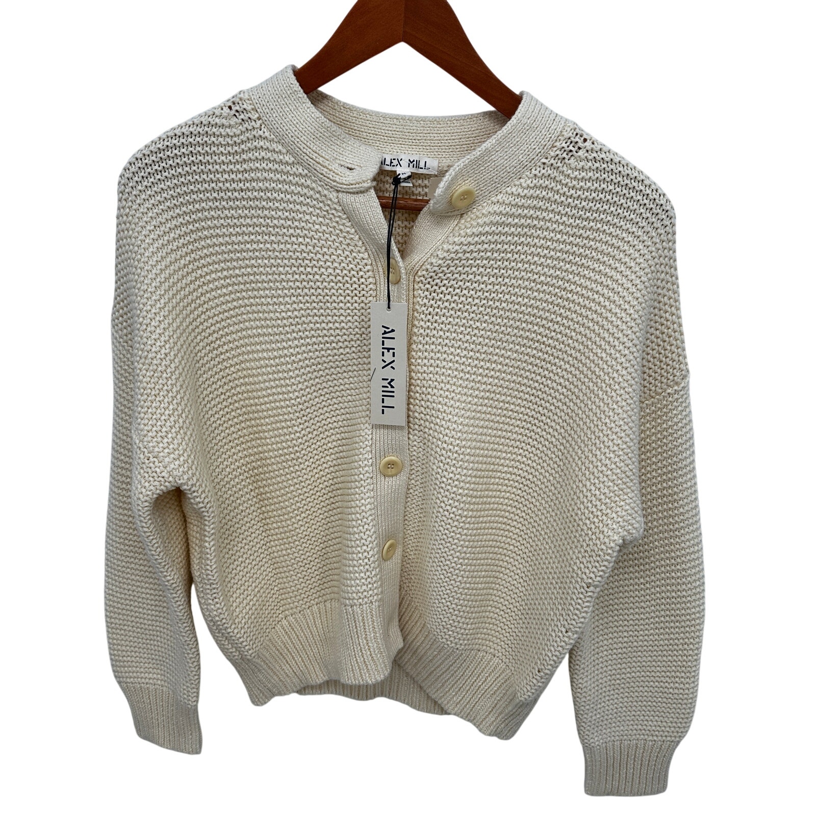 Alex Mill Nwt Evereve Nico Cotton Cardigan In Ivory // M — image 6 of 8